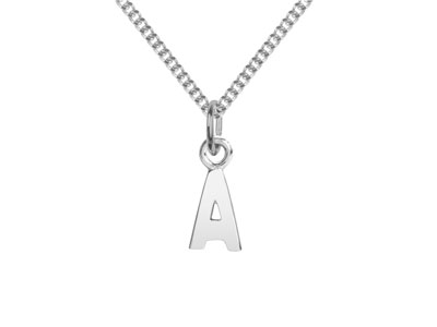 Sterling Silver Letter A Initial   Charm - Standard Image - 2