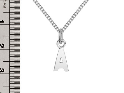Sterling Silver Letter A Initial   Charm - Standard Image - 3