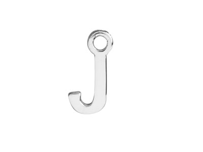 Sterling Silver Letter J Initial   Charm - Standard Image - 1