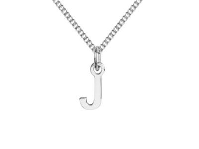 Sterling Silver Letter J Initial   Charm - Standard Image - 2