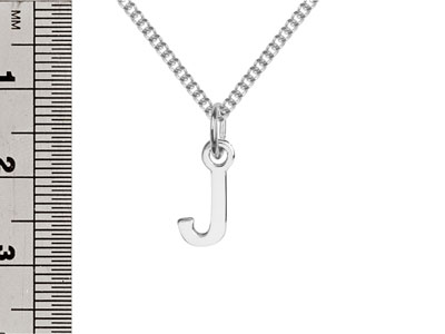Sterling Silver Letter J Initial   Charm - Standard Image - 3