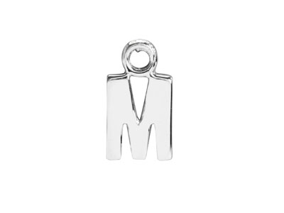 Sterling Silver Letter M Initial   Charm
