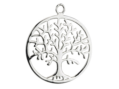 Sterling Silver Tree Of Life Fancy Drop 25mm Pack of 5