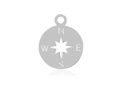 Sterling Silver Compass 10mm, 100 Recycled Silver