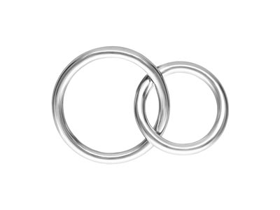 Sterling Silver Interlocking Rings 10mm And 8mm