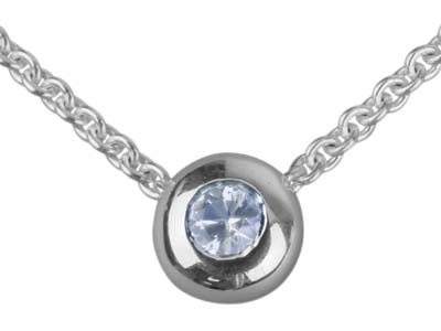 Sterling Silver Doughnut Setting    With Pendant 9mm Diameter To Take   3.6mm To 4.5mm Stone, 100% Recycled Silver - Standard Image - 3