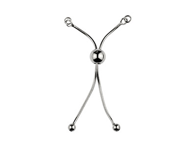 Sterling Silver Adjustable Ball    Clasp And Snake Chain Component - Standard Image - 1