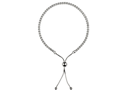 Sterling Silver Adjustable Ball    Clasp And Snake Chain Component - Standard Image - 2