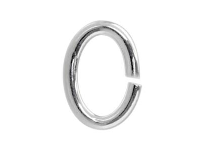 Sterling Silver Open Jump Ring Oval 8mm, Pack of 10 - Standard Image - 1
