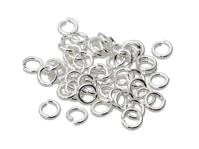 Sterling Silver Open Jump Ring     Heavy 4mm Pack of 50 - Standard Image - 1