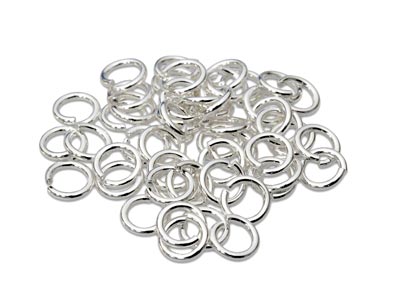 Sterling Silver Open Jump Ring     Heavy 6mm Pack of 50 - Standard Image - 1