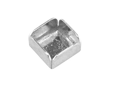 Sterling Silver Square Bezel Cup   6mm, Pack of 6 - Standard Image - 1