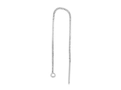 Sterling Silver 63mm Box Chain Ear Thread With Jump Ring - Standard Image - 1