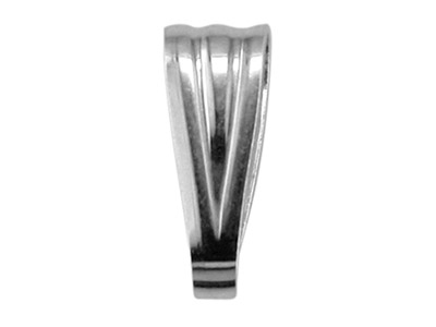 Sterling Silver Pendant Bails,     Pack of 10 Fluted, Medium - Standard Image - 1