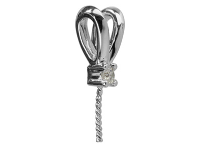 Sterling Silver Cubic Zirconia Set Rabbit Bail With Pin