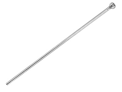 Sterling Silver Head Pin 75mm      Pack of 20, With 2mm Bead - Standard Image - 1