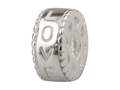 Sterling Silver 'love' Charm Bead - Standard Image - 1