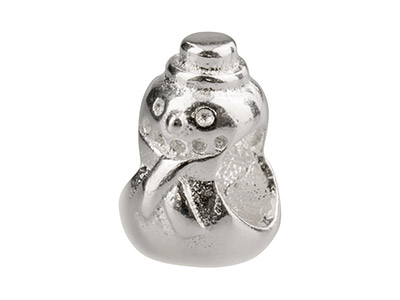 Sterling Silver Snowman Charm Bead