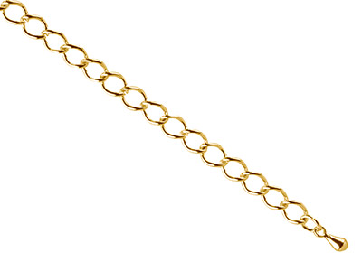 Gold Plated 4.5mm Extension Chain  3.38.5cm With Dropper Large      Unhallmarked