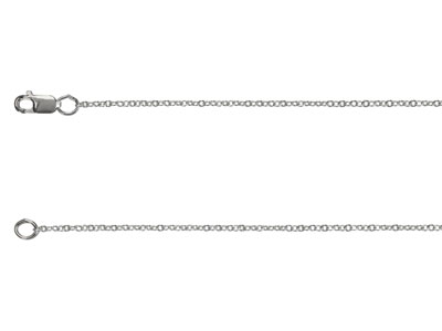 Argentium 960 1.3mm Oval Trace     Chain 18