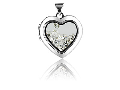 Sterling Silver Locket 18mm Window Heart Design For Holding Precious  Items - Standard Image - 2