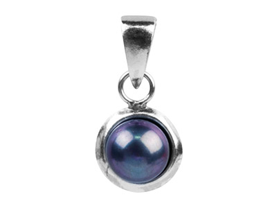 Sterling Silver Pendant Black      Fresh Water Button Pearl