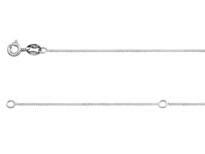 Sterling Silver 1.0mm Diamond Cut  Extendable Curb Chain              18-2045-50cm Unhallmarked
