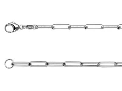 Sterling Silver 3.5mm Wide Square  Wire Trace Chain, 18