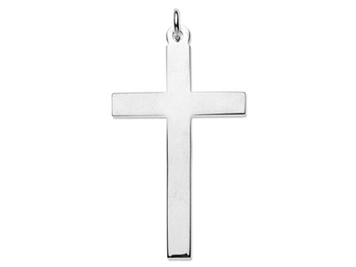 Sterling Silver Cross, Latin Plain No.15 - Standard Image - 1
