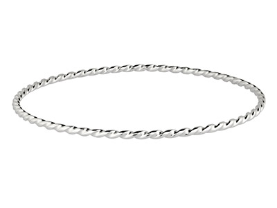 Sterling Silver Twisted Bangle - Standard Image - 1