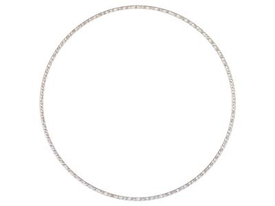 Sterling Silver 1.3mm Sparkle Wire Stacking Bangle - Standard Image - 1