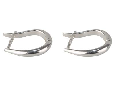 Sterling Silver Plain Hinged Hoop  Earrings - Standard Image - 1